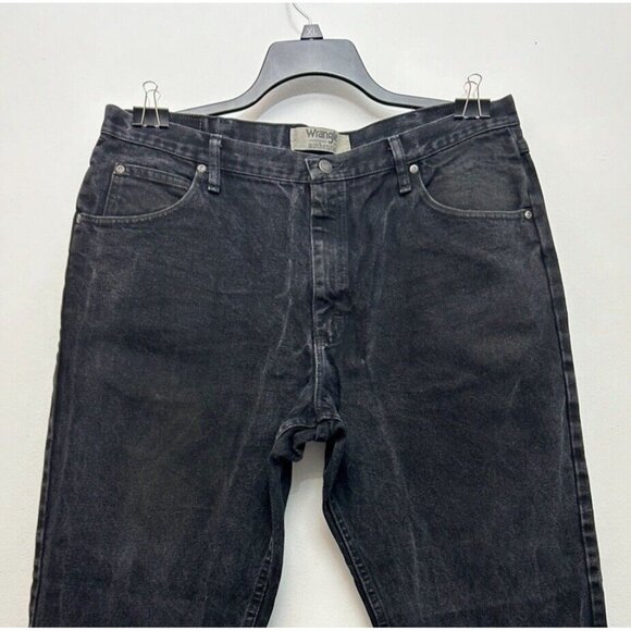 Wrangler Authentic Jeans Straight Jeans Men's‎ Size 38X30 Black Charcoal Wash - Picture 1 of 10